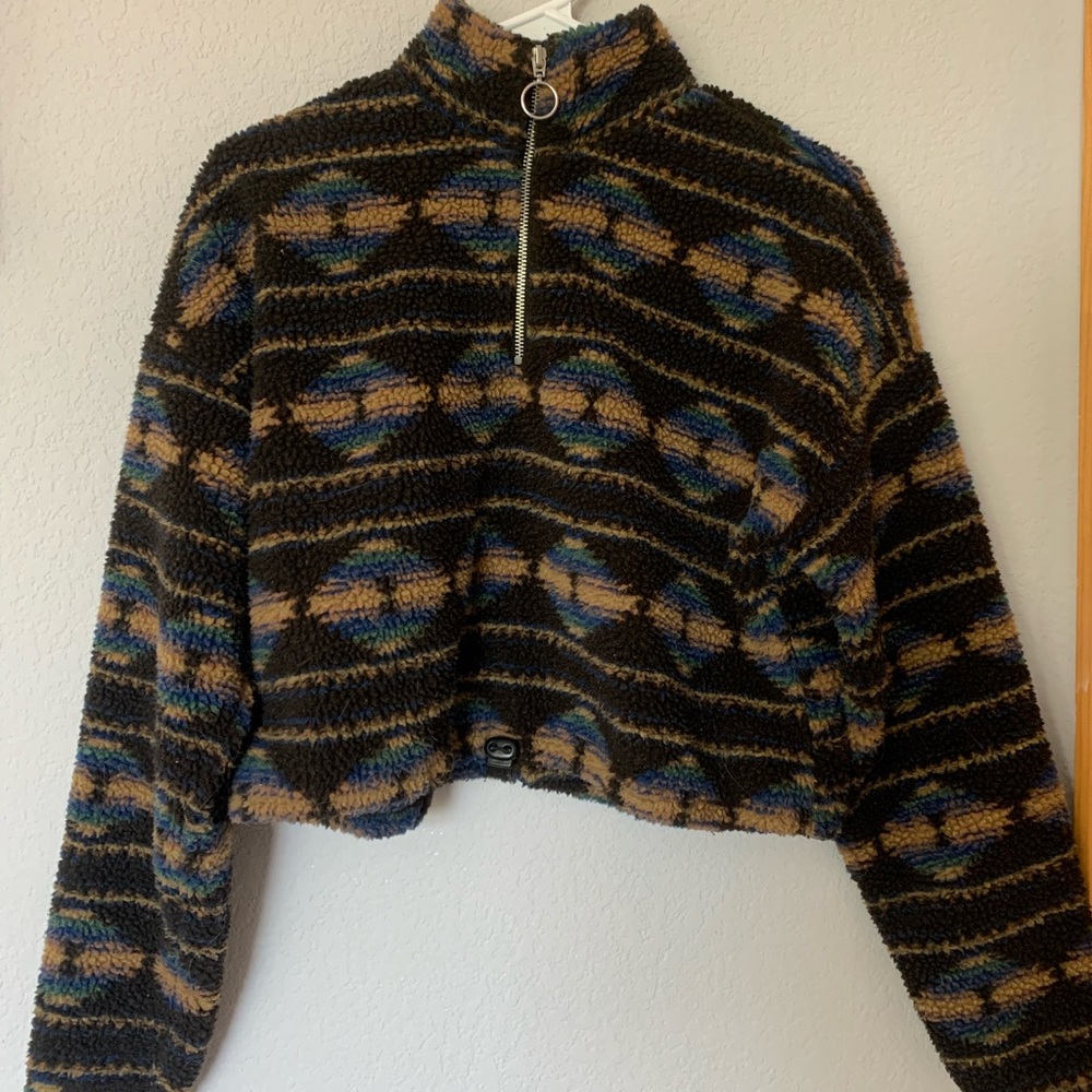 Printed Fleece Half-Zip Sweater